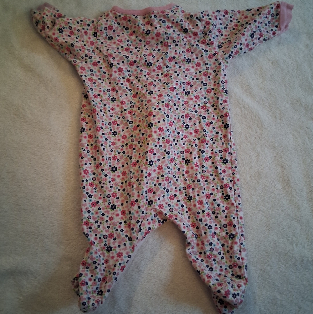 Gerber Pink Floral Baby Footie